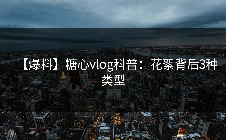 【爆料】糖心vlog科普：花絮背后3种类型